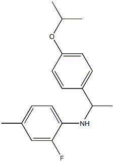 2-fluoro-4-methyl-N-{1-[4-(propan-2-yloxy)phenyl]ethyl}aniline Struktur