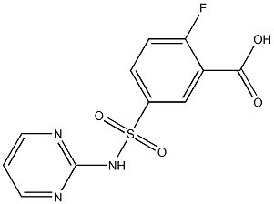 2-fluoro-5-(pyrimidin-2-ylsulfamoyl)benzoic acid Struktur