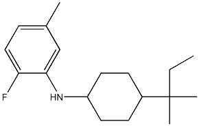 2-fluoro-5-methyl-N-[4-(2-methylbutan-2-yl)cyclohexyl]aniline Struktur