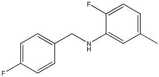 2-fluoro-N-[(4-fluorophenyl)methyl]-5-methylaniline Struktur