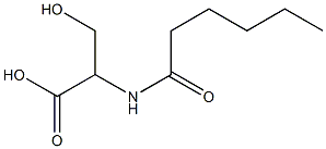 2-hexanamido-3-hydroxypropanoic acid Struktur