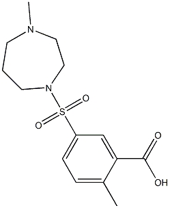 2-methyl-5-[(4-methyl-1,4-diazepane-1-)sulfonyl]benzoic acid Struktur