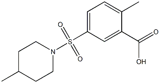 2-methyl-5-[(4-methylpiperidine-1-)sulfonyl]benzoic acid Struktur