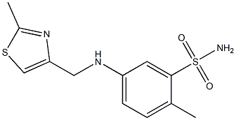 2-methyl-5-{[(2-methyl-1,3-thiazol-4-yl)methyl]amino}benzene-1-sulfonamide Struktur