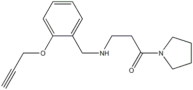 3-({[2-(prop-2-yn-1-yloxy)phenyl]methyl}amino)-1-(pyrrolidin-1-yl)propan-1-one Struktur