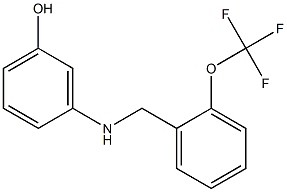 3-({[2-(trifluoromethoxy)phenyl]methyl}amino)phenol Struktur