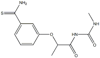 3-({1-[(methylcarbamoyl)amino]-1-oxopropan-2-yl}oxy)benzene-1-carbothioamide Struktur