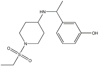 3-(1-{[1-(ethanesulfonyl)piperidin-4-yl]amino}ethyl)phenol Struktur