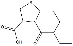 3-(2-ethylbutanoyl)-1,3-thiazolidine-4-carboxylic acid Struktur