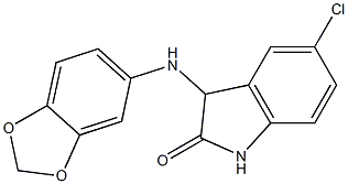 3-(2H-1,3-benzodioxol-5-ylamino)-5-chloro-2,3-dihydro-1H-indol-2-one Struktur