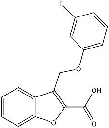 3-(3-fluorophenoxymethyl)-1-benzofuran-2-carboxylic acid Struktur