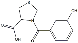 3-(3-hydroxybenzoyl)-1,3-thiazolidine-4-carboxylic acid Struktur