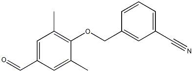 3-(4-formyl-2,6-dimethylphenoxymethyl)benzonitrile Struktur