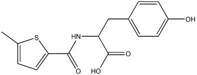 3-(4-hydroxyphenyl)-2-[(5-methylthiophen-2-yl)formamido]propanoic acid Struktur