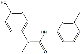 3-(4-hydroxyphenyl)-3-methyl-1-(3-methylphenyl)urea Struktur