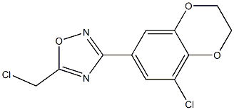 3-(8-chloro-2,3-dihydro-1,4-benzodioxin-6-yl)-5-(chloromethyl)-1,2,4-oxadiazole Struktur