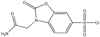 3-(carbamoylmethyl)-2-oxo-2,3-dihydro-1,3-benzoxazole-6-sulfonyl chloride Struktur