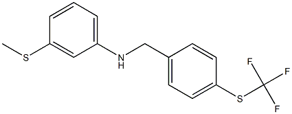 3-(methylsulfanyl)-N-({4-[(trifluoromethyl)sulfanyl]phenyl}methyl)aniline Struktur