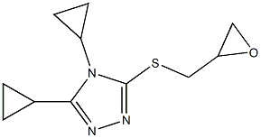 3,4-dicyclopropyl-5-[(oxiran-2-ylmethyl)sulfanyl]-4H-1,2,4-triazole Struktur