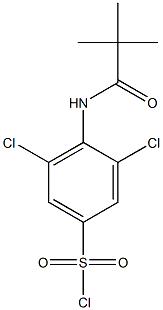 3,5-dichloro-4-(2,2-dimethylpropanamido)benzene-1-sulfonyl chloride Struktur