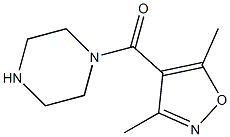 3,5-dimethyl-4-(piperazin-1-ylcarbonyl)-1,2-oxazole Struktur