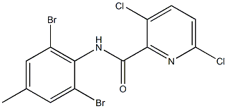 3,6-dichloro-N-(2,6-dibromo-4-methylphenyl)pyridine-2-carboxamide Struktur