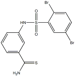 3-[(2,5-dibromobenzene)sulfonamido]benzene-1-carbothioamide Struktur