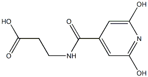 3-[(2,6-dihydroxyisonicotinoyl)amino]propanoic acid Struktur