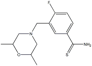 3-[(2,6-dimethylmorpholin-4-yl)methyl]-4-fluorobenzenecarbothioamide Struktur