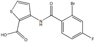 3-[(2-bromo-4-fluorobenzoyl)amino]thiophene-2-carboxylic acid Struktur