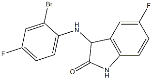 3-[(2-bromo-4-fluorophenyl)amino]-5-fluoro-2,3-dihydro-1H-indol-2-one Struktur