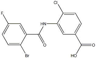 3-[(2-bromo-5-fluorobenzene)amido]-4-chlorobenzoic acid Struktur