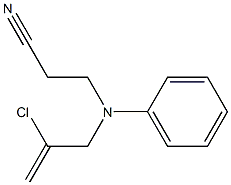 3-[(2-chloroprop-2-enyl)(phenyl)amino]propanenitrile Struktur