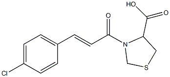 3-[(2E)-3-(4-chlorophenyl)prop-2-enoyl]-1,3-thiazolidine-4-carboxylic acid Struktur