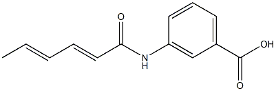 3-[(2E,4E)-hexa-2,4-dienoylamino]benzoic acid Struktur