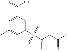 3-[(2-methoxy-2-oxoethyl)(methyl)sulfamoyl]-4,5-dimethylbenzoic acid Struktur