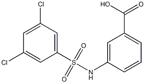 3-[(3,5-dichlorobenzene)sulfonamido]benzoic acid Struktur