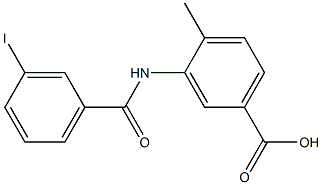 3-[(3-iodobenzene)amido]-4-methylbenzoic acid Struktur