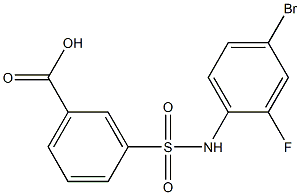 3-[(4-bromo-2-fluorophenyl)sulfamoyl]benzoic acid Struktur