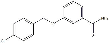 3-[(4-chlorophenyl)methoxy]benzene-1-carbothioamide Struktur