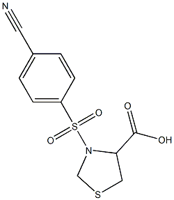 3-[(4-cyanobenzene)sulfonyl]-1,3-thiazolidine-4-carboxylic acid Struktur