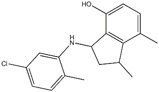 3-[(5-chloro-2-methylphenyl)amino]-1,7-dimethyl-2,3-dihydro-1H-inden-4-ol Struktur