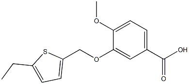 3-[(5-ethylthiophen-2-yl)methoxy]-4-methoxybenzoic acid Struktur