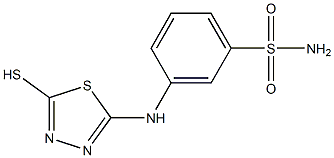 3-[(5-sulfanyl-1,3,4-thiadiazol-2-yl)amino]benzene-1-sulfonamide Struktur