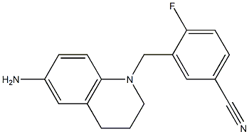 3-[(6-amino-1,2,3,4-tetrahydroquinolin-1-yl)methyl]-4-fluorobenzonitrile Struktur