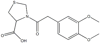 3-[2-(3,4-dimethoxyphenyl)acetyl]-1,3-thiazolidine-4-carboxylic acid Struktur