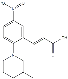 3-[2-(3-methylpiperidin-1-yl)-5-nitrophenyl]prop-2-enoic acid Struktur