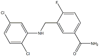 3-{[(2,5-dichlorophenyl)amino]methyl}-4-fluorobenzamide Struktur