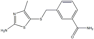 3-{[(2-amino-4-methyl-1,3-thiazol-5-yl)thio]methyl}benzamide Struktur