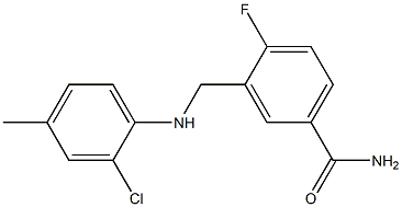 3-{[(2-chloro-4-methylphenyl)amino]methyl}-4-fluorobenzamide Struktur